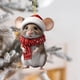 thumbnail image 1 of Adorno plano de ratón navideño | Decoración navideña original para árbol y coche | Decoración festiva para el hogar y el coche | Regalo navideño único para amigos y familiares, 1 of 4