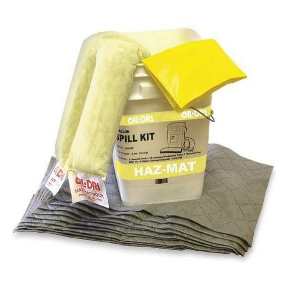 Oil-Dri Spill Kit, Universal, White, Polyethylene L91435