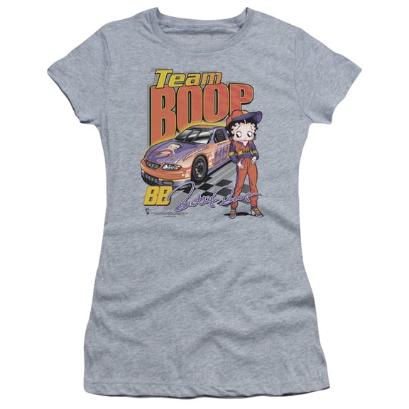 Betty Boop - Team Boop - Juniors Teen Girls Cap Sleeve Shirt - Medium