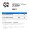 thumbnail image 2 of Front Brake Pad and Rotor Kit - Compatible with 1992 - 1999 Chevy K1500 Suburban GAS 1993 1994 1995 1996 1997 1998, 2 of 2