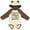 Natural & Brown w Ears, variant on Inktastic My Godmother Loves Me with Sloth and Hearts Boys or Girls Long Sleeve Baby Bodysuit