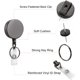 thumbnail image 4 of Paquete de 2 portatarjetas retráctiles de alta resistencia, portatarjetas de identificación de metal con llavero con clip para cinturón para llavero de tarjeta de nombre Namotu YZY1469, 4 of 7