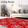 thumbnail image 2 of ODIKA 8'x10' Machine Washable Non-Slip Area Rug, Festive Snowflake Winter Holiday Decorative High Traffic Rug, Red, 608854, 2 of 7