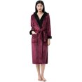 thumbnail image 1 of Sunny Forrest mid-calf Vineyard Charm Hooded Robe - Wine with Black Trim (CA/US, Alpha, Large, X-Large, Regular, Regular, WINE/BLACK), 1 of 1