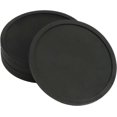 thumbnail image 1 of Drink Coasters Set of 6 Cup Pad Mat Black Round Silicone Rubber Mug Coaster Non Slip for Coffee Wine Glass Bottle, 1 of 4