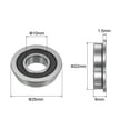 thumbnail image 2 of F6900-2RS Flanged Ball Bearing 10x22x6mm Double Sealed Chrome Steel Flange Bearings, 10 Packs, 2 of 5