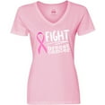thumbnail image 3 of Inktastic Fight Breast Cancer Pink Ribbon Women's V-Neck T-Shirt, 3 of 5