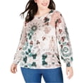 thumbnail image 1 of I.N.C Womens Tie-Dye Slub Pullover Sweater, Brown, Plus Size, X-Large, 1 of 1