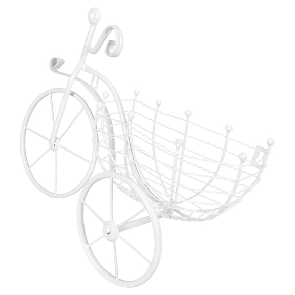 FONDOTIN White Wall-Mounted Bike Planter Flowerpot for Indoor Outdoor Garden Decor, Hanging Plant Holder, 1 Piece