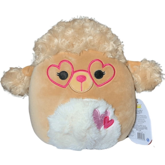 Squishmallows Official Kellytoy Valentines Squad (8 Inch, Jacinda Poodle (Glasses))