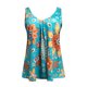 thumbnail image 4 of Gibobby Sin mangas Retro Tops Floral Casual Moda Blusa Mujer Estampado Camisola Mujer Blusa(Verde,XG), 4 of 5