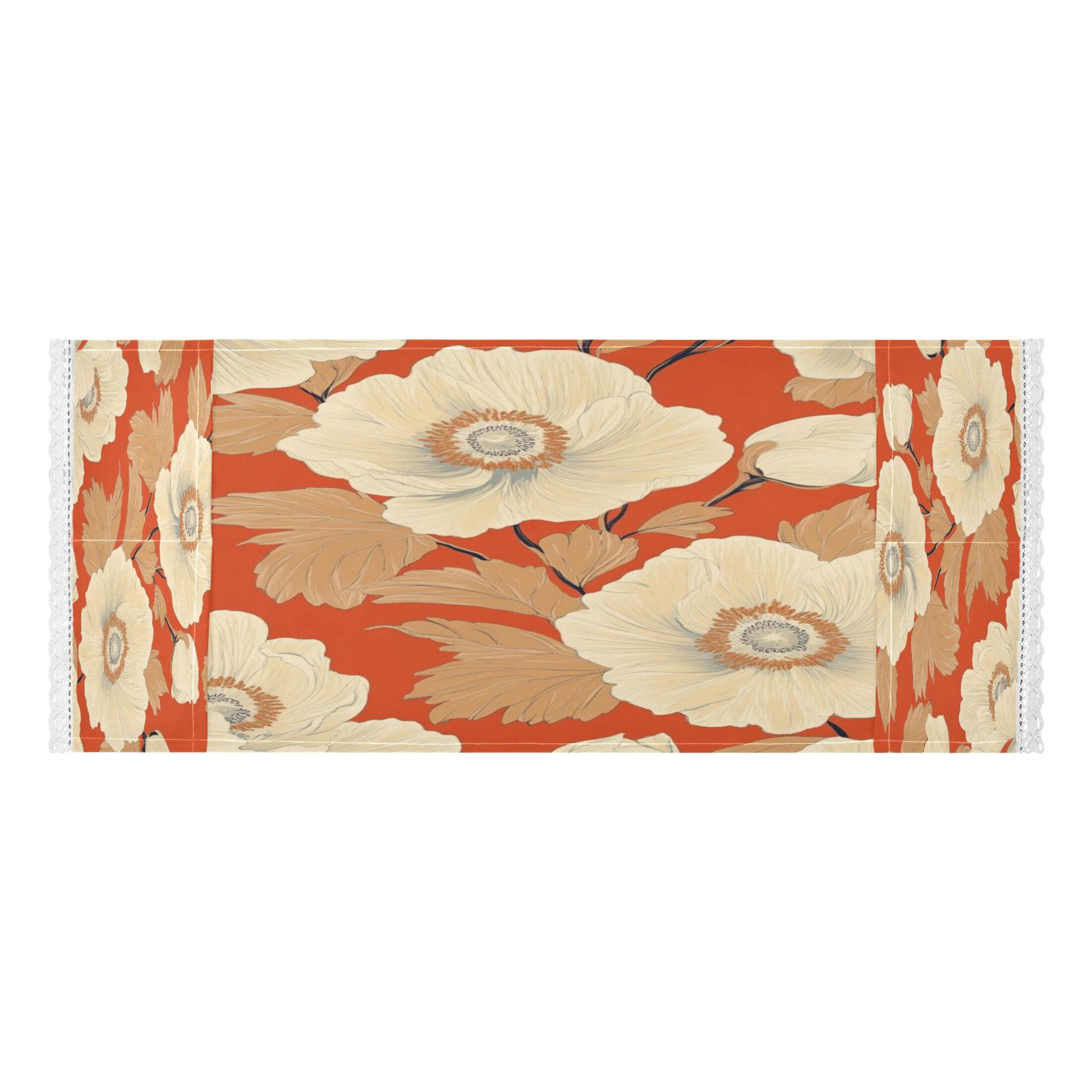 WOBOGO White Flowers Orange Pattern Washing Machine Cloth Dryer Refrigerator Top Cover Protective Non-Slip Mat For Kitchen Laundry