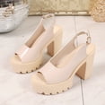 thumbnail image 4 of hopeusnice Women's Sandal Plus Size Available Height Increasing Thick Sole Comfortable Wear Suitable For Spring Summer And Fall Beige 36, 4 of 9
