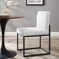 thumbnail image 2 of Tufted Side Dining Chair, Fabric, Metal Steel, Black White, Modern Contemporary Urban Design, Kitchen Room Cafe Bistro Restaurant Hospitality, 2 of 7