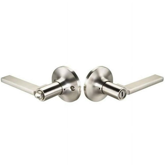 Yale YR23SBADA619 Residential Edge Privacy Push Button Lock with Seabrook Lever, Satin Nickel