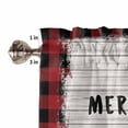 thumbnail image 5 of Merry Christmas Kitchen Curtains and Valances Set, Farm Truck Xmas Cow Red Plaid Wood Grain Rod Pocket Window Valance Window Curtain Panels for Living Room Bedroom Laundry, 27.5x24in, 3 Pieces, 5 of 7