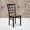 Cherry Wood Seat/Black Metal Frame, variant on Emma + Oliver 2 Pack Black Window Back Metal Restaurant Chair - Black Vinyl Seat