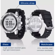 NORTH EDGE Computer 47mm Digital Diving & Outdoor Sport Wristwatch, Stainless Steel, White Face
