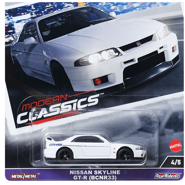 ミニカー Hot Wheels NISSAN SKYLINE GT-R (BCNR33) Hot Wheels Nissan Skyline GT-R (BCNR33) White – Modern
