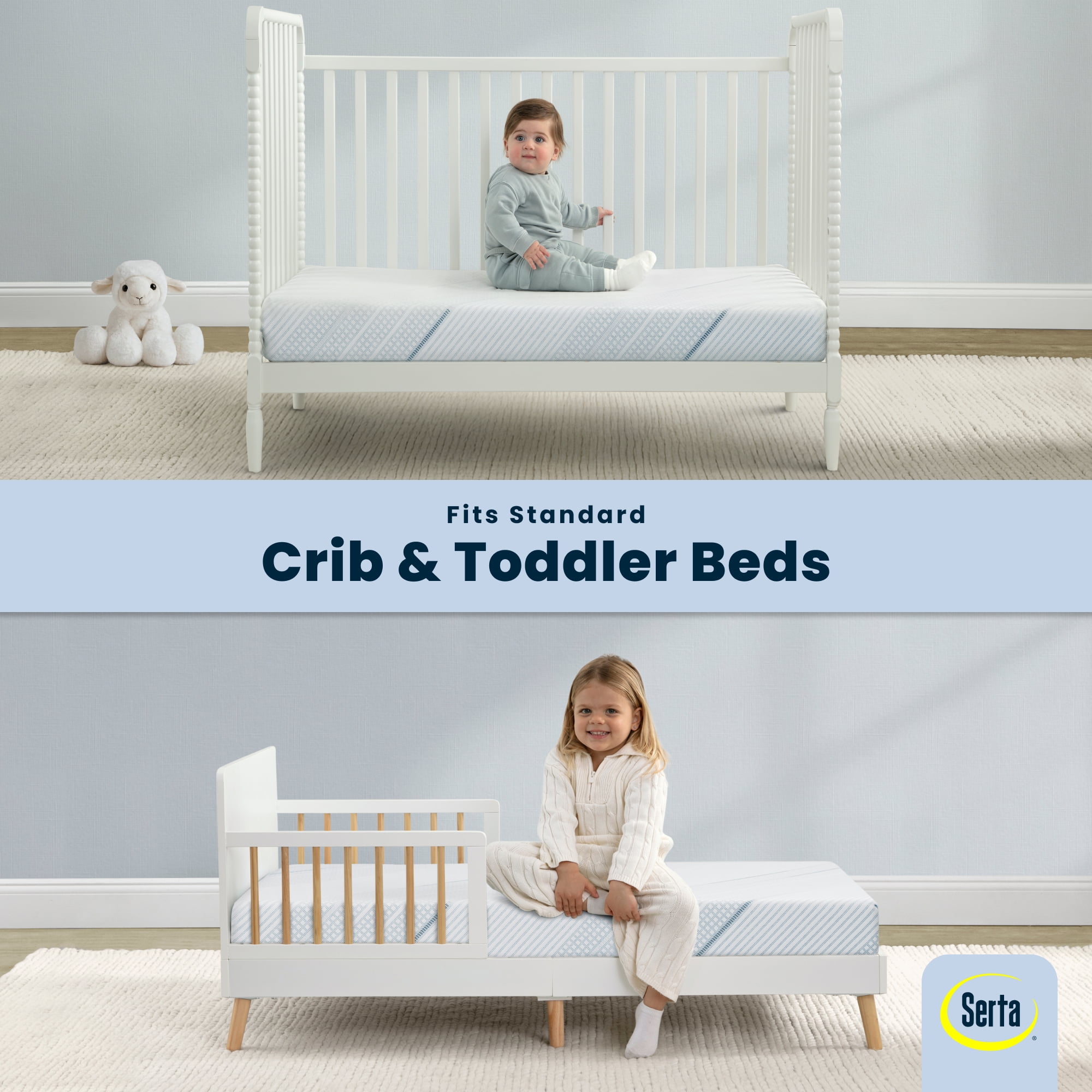 Serta Signature Dual Sided 5" Crib /Toddler Mattress in a Box, GREENGUARD Gold, Firm Plant-Based Foam
