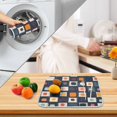 thumbnail image 3 of Yayeee Dish Drying Mat for Kitchen Counter 16" x 18" Microfiber Super Absorbent Coffee Decorative Pad, Blue Circle Mosaic, 3 of 9