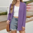 thumbnail image 4 of Womens Coats Long Sleeve Lightweight Open Front Knit Cardigan Pockets Casual Jacket,Coats for Women Purple M, 4 of 5