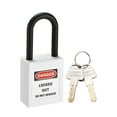 thumbnail image 1 of Uxcell 1-1/2'' Cerradura de bloqueo con etiqueta, candados con llave de nylon blanca 1 pieza, 1 of 4