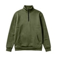 thumbnail image 6 of Mens Solid Quarter Zip Stand Collar Pullover, Long Sleeve Casual Sweatshirt with Front Pocket, Comfort Lightweight Tops, 6 of 6