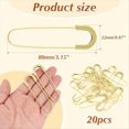 thumbnail image 2 of Imperdibles Extra Grandes de 7,6 cm (3 Pulgadas) - 20 Unidades - Broches de Costura Sin Espiral - Imperdibles Gigantes, Dorado, 2 of 5