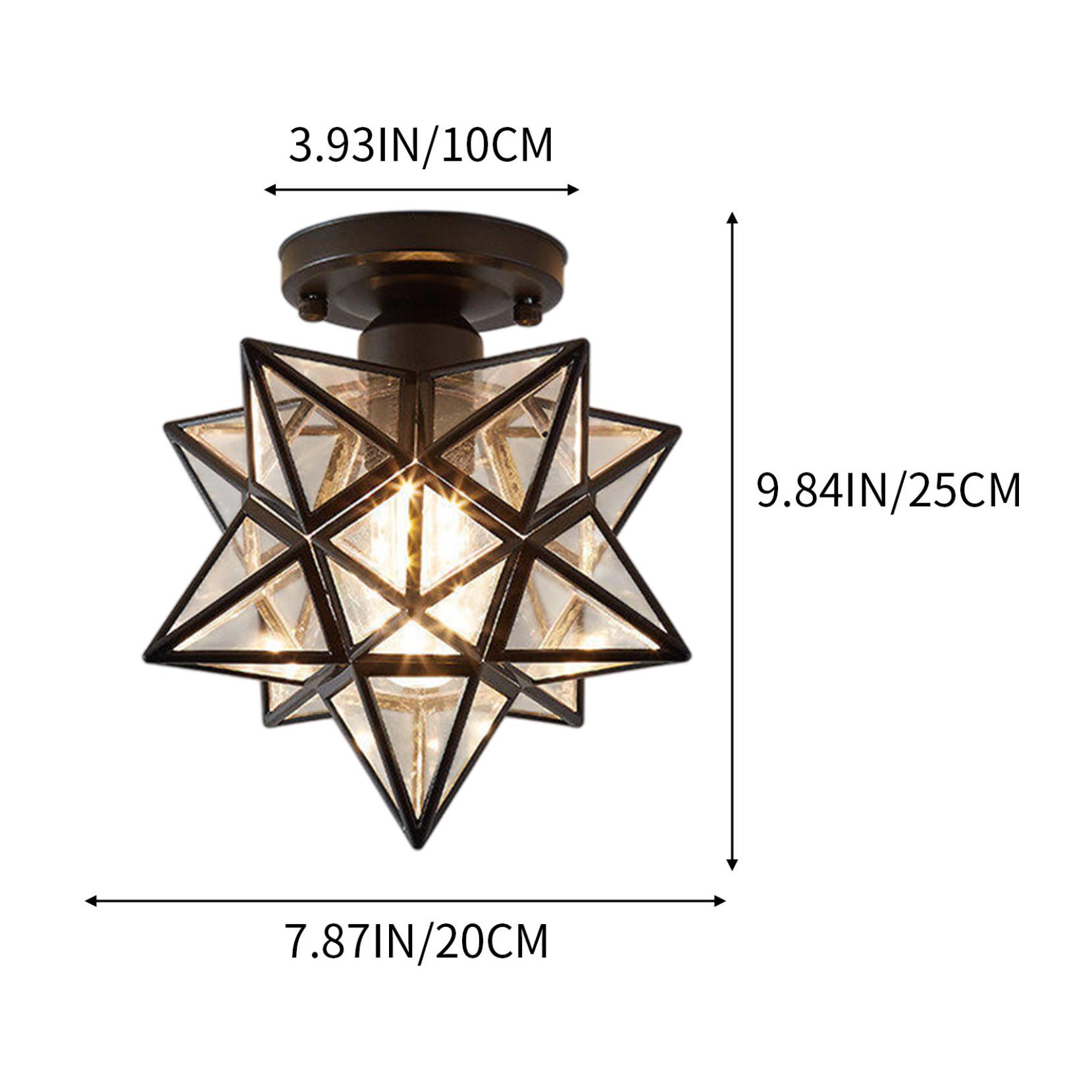 Clearance! Brass Moravian Star Light Flush Mount Ceiling Light with Clear Glass on Clearance Black