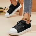 thumbnail image 4 of Juosiy Casual Shoes for Women Lace-Up Fashion Sneakers Low Top Canvas Shoes Flat Casual Slip On Loafers, 4 of 6