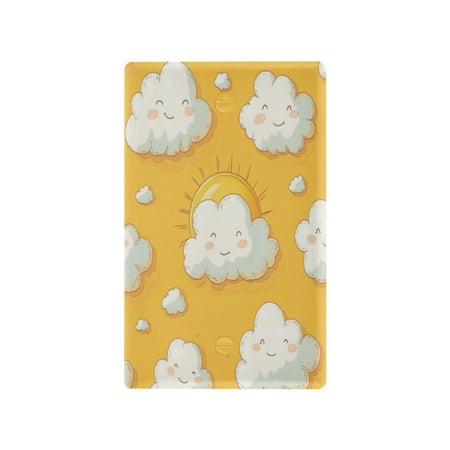 Switch Panel Switch Decoration 2.76x4.53x0.28 Inches Unused Outlet Cover Switch Plate Wall Plates Living Room Kitchen Bedroom Study Switches Cartoon Clouds and Sun