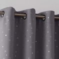 thumbnail image 3 of Deconovo Cortinas opacas con estrellas en gris oscuro, 132 cm de ancho x 137 cm de largo, con aislamiento térmico, 3 of 8