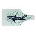 thumbnail image 2 of Shark Cutting Board, of Adventure Words over a Fish Body Wildlife Grunge Design, Decorative Tempered Glass Cutting and Serving Board, Wine Bottle Shape, Indigo Pearl, by Ambesonne, 2 of 5