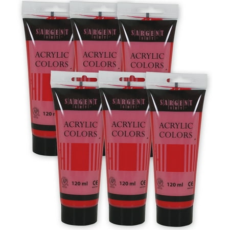 UPC: 0194629120659 | Sargent Art Acrylic Paint Tube 120 ml Scarlet Lake Pack of 6