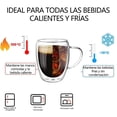 thumbnail image 3 of Taza para Cafe Doble pared Vidrio, Tazas para Cafe Espresso con Asa, Vasos pared Vidrio Transparentes para Capuchino, Café Expreso, Té, Ideales para Regalo, 3 of 4