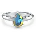 thumbnail image 3 of Gem Stone King 10K White Gold Mercury Mist Mystic Topaz Engagement Ring for Women | 1.00 Cttw | Pear Shape 8X5MM | Gemstone November Birthstone | Size 7, 3 of 6