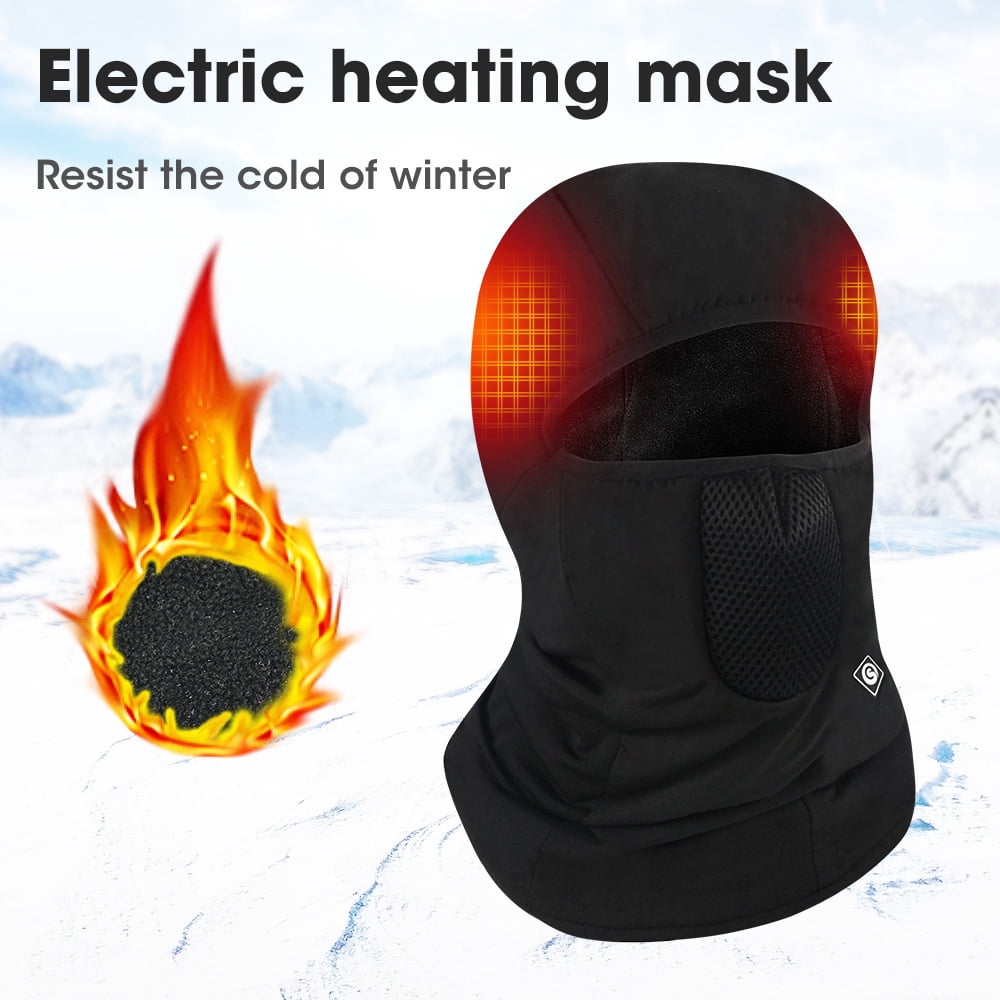 Savior Heat Heating Ski Mask with Battery, Electric Warm Hats for Women, Snowboard Balaclava Neck Warmer Man Thermal Balaclava