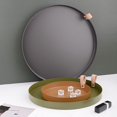 thumbnail image 3 of Tnobhg Desktop Storage Tray Nordic Plastic Desk Organizer Round Jewelry Tray Living Room Kitchen Table Meal Snack Tray Plate with Handle Home Decor, 3 of 7