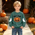 thumbnail image 5 of Qzwdhjm Girls Halloween Sweatshirt Cute Ghost Printed Crewneck Sweatshirts Long Sleeve Fleece Lined Pullover Tops for Halloween Party 2-15Y, 5 of 8