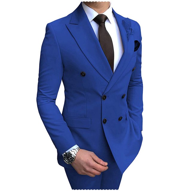 Mens Beige Slim Fit Double Breasted Casual Tuxedo Suit 2 Piece Set Model GS059