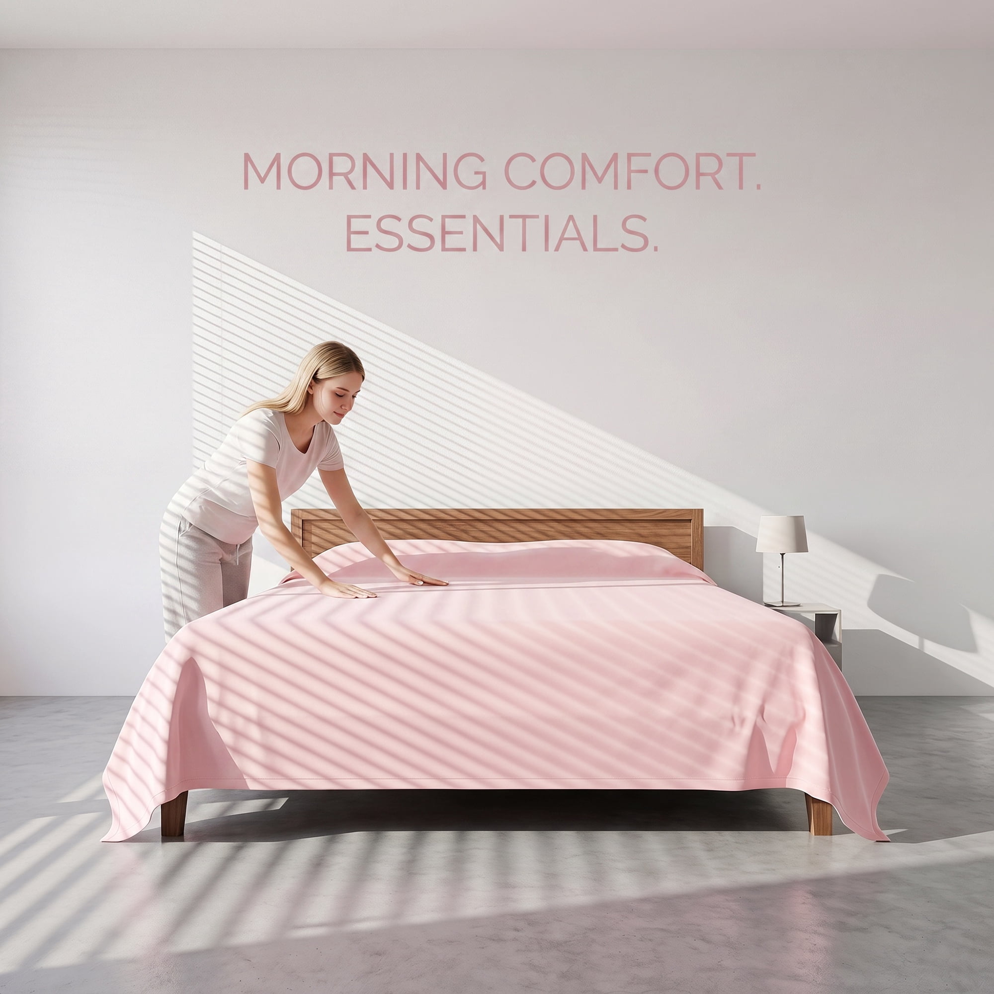 Unique Bargains Microfiber Ice SilkFlat Sheet Wrinkle Bedding Pink 91"x96"