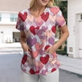 thumbnail image 2 of felwors Scrubs for Women V-Neck Top with Pockets, Moisture Wicking Holiday Scrub Tops, Stretch Plus Size Nurse Uniform Shirts (Light Purple, XL), 2 of 5