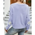 thumbnail image 2 of Cardigan Sweaters for Women Floral Print Loose Casual Button Down Open Front Cute Knit Flower Cardigans Alsol Lamesa, 2 of 4