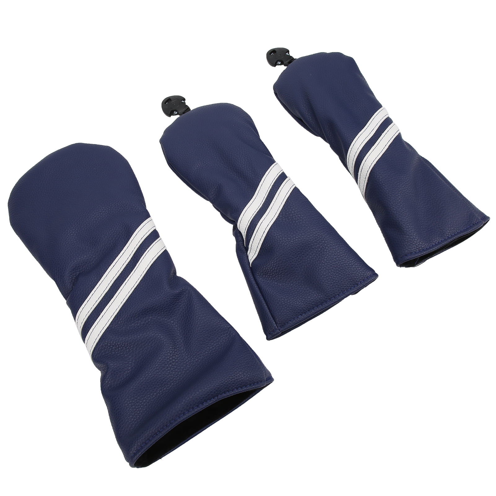 Yajisi Premium Golf Wood Headcover Set Blue Stripes Hybrid Protection Covers for Driver 1 3 5 Woods (14.2 inches / 36 cm)