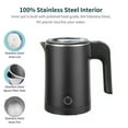thumbnail image 4 of Small Electric Kettle Stainless Steel, 0.6L Portable Travel Electric Tea Kettle, Mini Hot Water Boiler Heater for Business Trip, Camping, Travel, Office (Black), 4 of 6