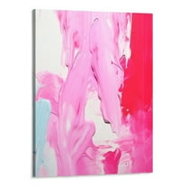 Creowell Bright Pink Wall Art Trendy Pink Prints Abstract Pink Canvas Wall Art Hot Pink Pictures Minimalist Pink Painting Bright Color Canvas Wall Art Pink and White Posters Wall Art 16x20 Inch