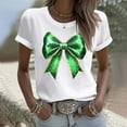 thumbnail image 1 of Elvqul T-Shirts Grande Taille pour Femmes, T-Shirts Graphiques à Manches Courtes, Col Rond, Fête de la Saint-Patrick, Décontracté, Vert, Hauts pour Dames, 1 of 5