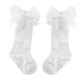 thumbnail image 3 of Esho Baby Girls Big Bow Cotton Socks, Toddler Girl Knee High Long Socks Stockings, 0-3T, 3 of 7