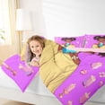 thumbnail image 3 of Castle Fairy Black Cute Anime Girl Full Size Bedding Sets 7 Pieces,Dreamy Princess Print Full Size Bed in a Bag,Purple Pink,Grey Reversible, 3 of 7